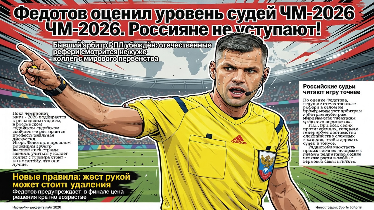 Федотов оценил уровень судей ЧМ-2026. Россияне не уступают!